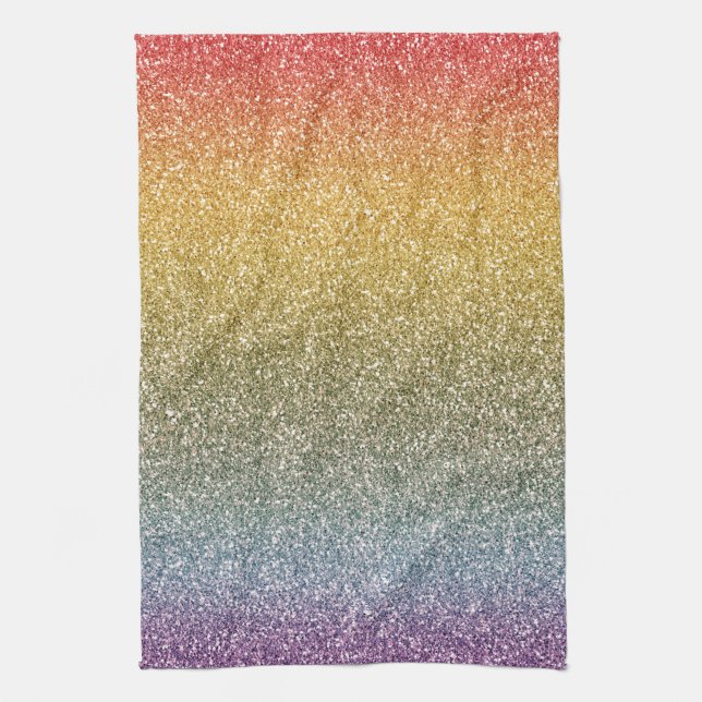 Glitter Glitz Rainbow Tea Towel (Vertical)