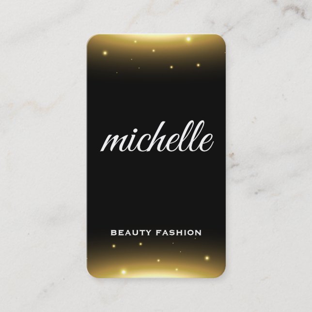Glitter Glow Black Business Card (Front)