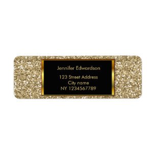 Glitter gold bling classy return address