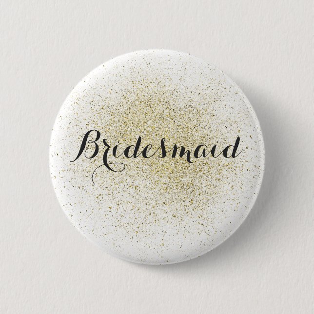 Glitter Gold Bridesmaid Button (Front)
