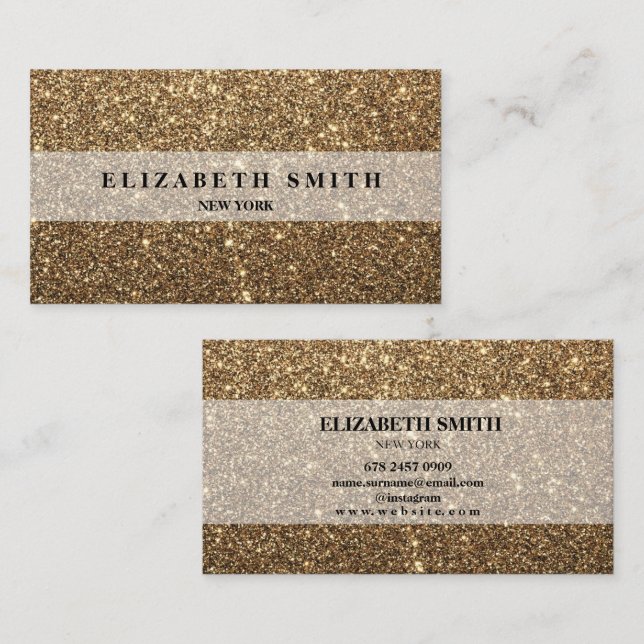  Glitter Gold Business Card (Front/Back)