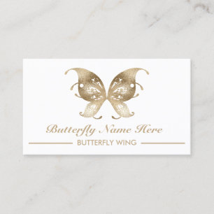 Glitter Gold Butterfly Wing Swirl Decorative Business Card