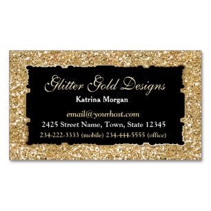 Glitter Gold Elegance Magnetic Business Card
