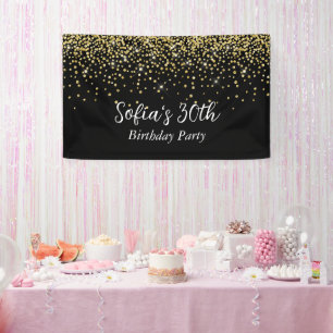 glitter gold, elegant Birthday Banner