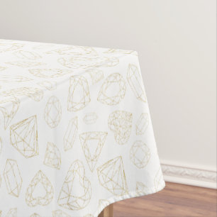 Glitter Gold Gem Birthday Party Tablecloth