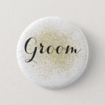 Glitter Gold Groom Button<br><div class="desc">Celebrate the Bride-to-be with these Bridal button badges. These are perfect for bridal showers,  parties,  events,  etc.</div>