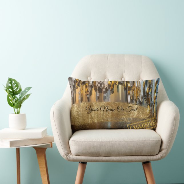 glitter gold lumbar cushion (Chair)