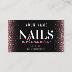 Glitter Gold Nails Aftercare Card
