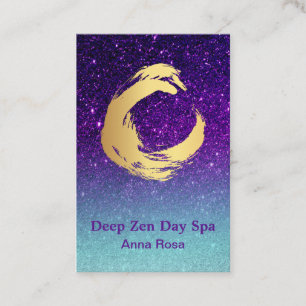 *~* Glitter Gold Reiki Zen Spiral Meditation Business Card
