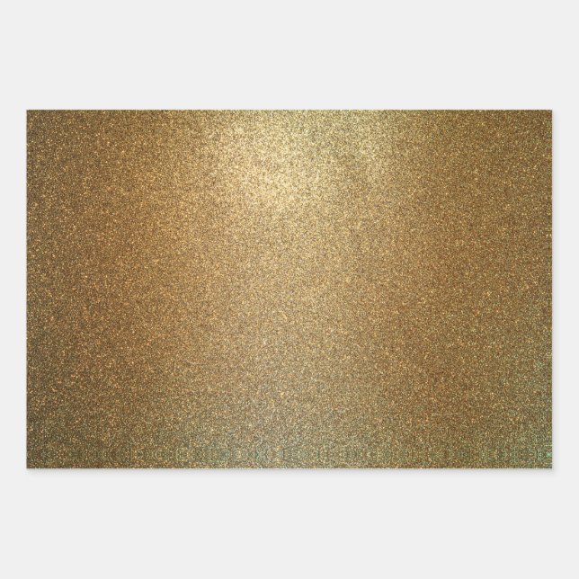 Glitter Gold Rose Gold And Silver Wrapping Paper Sheet (Front)