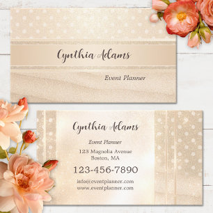 Glitter Gold Sandy Sparkle Event Planner Business Card