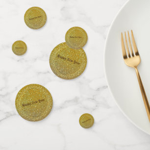 Glitter Gold , Sparkly Happy New Year Confetti
