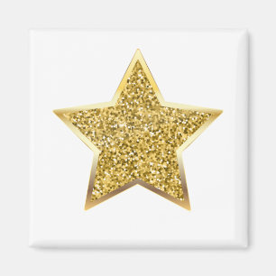 glitter gold star magnet