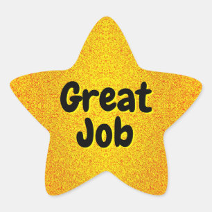Glitter Gold Star With Custom Message Texture Sticker