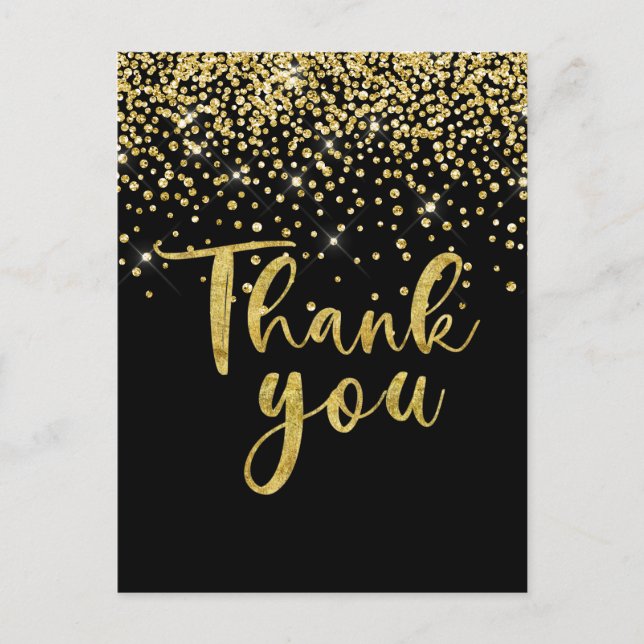 glitter gold thank you card (Front)