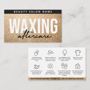 Glitter Gold Waxing Aftercare Card Hair Removal