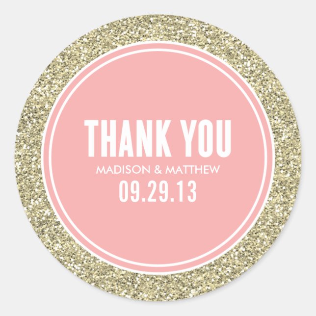 GLITTER & GOLD | WEDDING FAVOR LABELS (Front)
