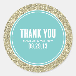 GLITTER & GOLD WEDDING FAVOR LABELS