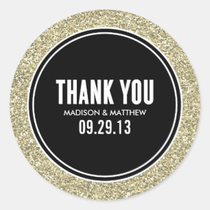 GLITTER & GOLD   WEDDING FAVOR LABELS