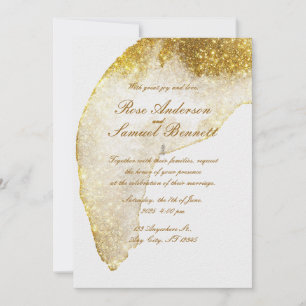 Glitter Gold Wedding Invitation