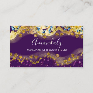 Glitter Gold White Event Planner Stylist Plum Business Card