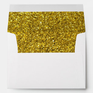 Glitter Gold Yellow Glow Sparkle Christmas Envelopes
