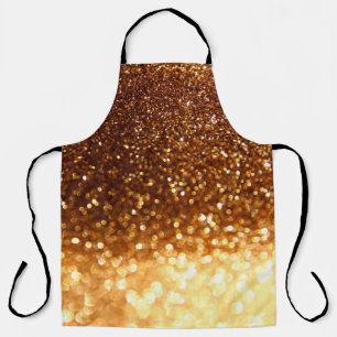 Glitter golden lights apron