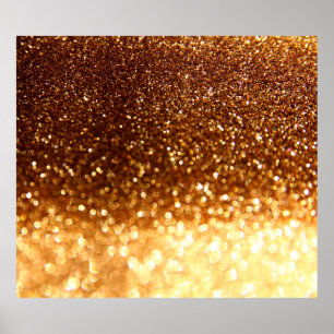 Glitter golden lights poster