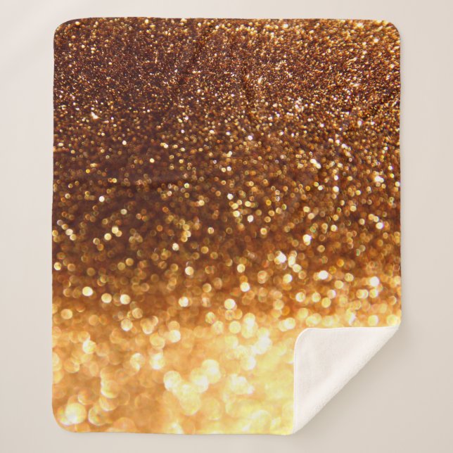 Glitter golden lights sherpa blanket (Front)