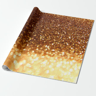 Glitter golden lights wrapping paper