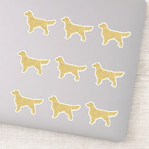 Glitter Golden Retriever set of 9 Die Cut Sticker