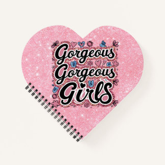 Glitter gorgeous girls doodle  notebook