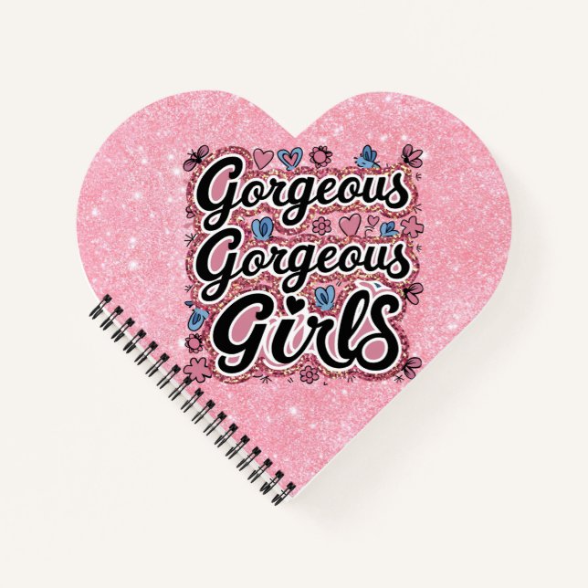 Glitter gorgeous girls doodle  notebook (Front)