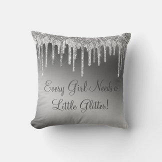 Glitter Gorgeous Gold Girly Sparkle Typography Cushion