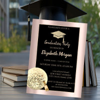 Glitter Grad Cap,Disco Ball Confetti Rose Gold