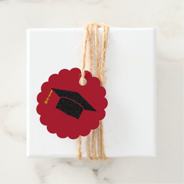 Glitter Graduation Cap Favour Tags (In Situ)