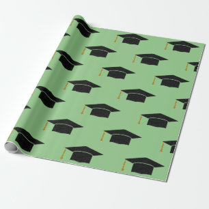 Glitter Graduation Cap Wrapping Paper