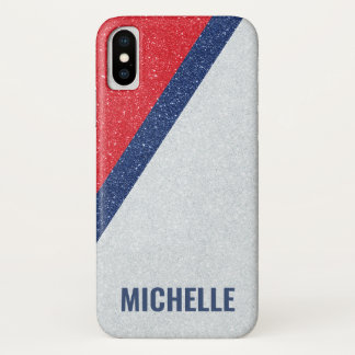 Glitter GRAY SILVER RED NAVY | Girly Lady Boss Case-Mate iPhone Case