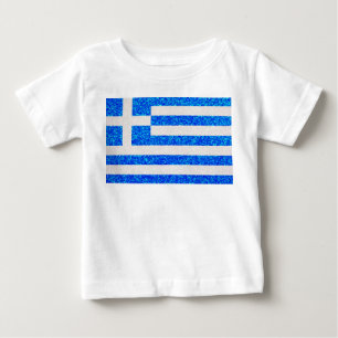 Glitter Greece flag baby tshirt