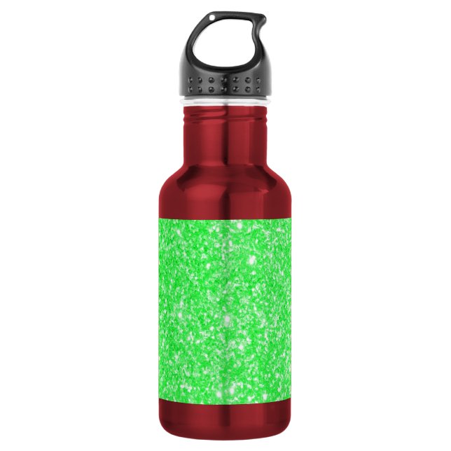 Glitter Green 532 Ml Water Bottle (Front)
