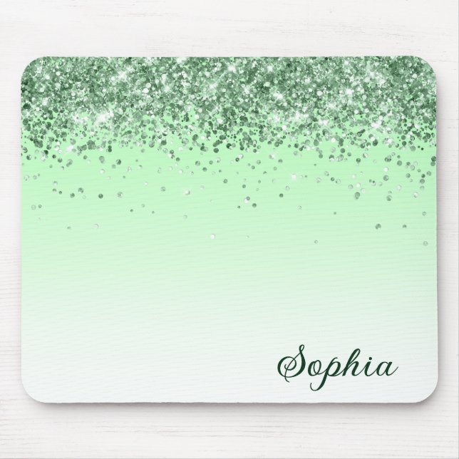 Glitter Green Mouse Pad (Front)