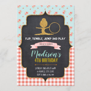 Glitter Gymnastic Invite