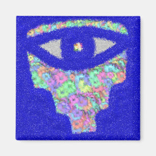 Glitter hamsa floral magnet