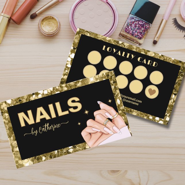 Glitter & Hand nail salon Manicurist  Loyalty Card (Creator Uploaded)