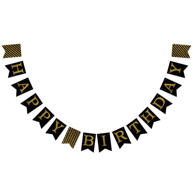 Glitter Happy Birthday bunting banner (All)