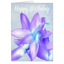 *~* Glitter Happy Birthday Flower Blue Customise