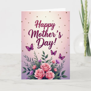 Glitter Happy Mothers Day Card