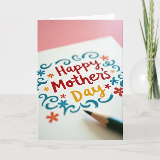 Glitter Happy Mothers Day Greeting Card (Front)