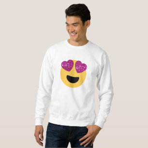 glitter heart eye emoji mens sweatshirt