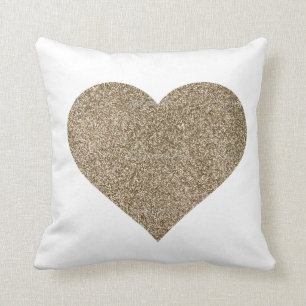 Glitter Heart Throw Pillow